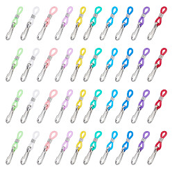 (52) Непрозрачная лаванда 40шт. силиконовый держатель молнии для джинсов, с 304 застежкой из нержавеющей стали, разноцветные, 36 мм