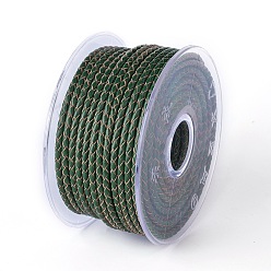 Темно-Зеленый Оплетенный шнур из натуральной кожи, кожаный шнур ювелирных изделий, ювелирные изделия DIY делает материал, темно-зеленый, 5 мм, около 21.87 ярдов (20 м) / рулон