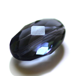 Прусский Синий Имитация Австрийские кристаллические шарики, класс AAA, граненые, овальные, берлинская лазурь, 13x10x7 мм, отверстие : 0.9~1 мм