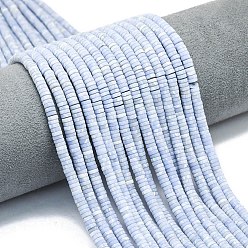 Синий Кружевый Агат Синтетические синие кружевные бусины из агата, матовые, дисковые бусы, Heishi бусы, 4x1.5 мм, отверстие : 0.8 мм, около 239~241 шт / нитка, 15.35 дюйм (39 см)