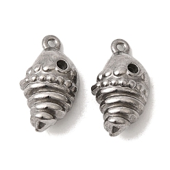 Shell Shape Подвески из нержавеющей стали 304, цвета нержавеющей стали, формы раковины, 18x10x7 мм, отверстие : 1.2 мм