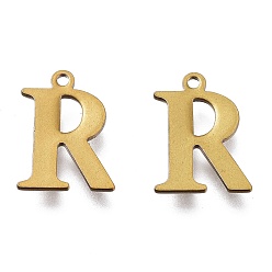 Letter R Вакуумное покрытие pvd 304 подвески из нержавеющей стали, лазерная резка, алфавит, античная бронза, буква r, 12x9x0.8 мм, отверстие : 1 мм