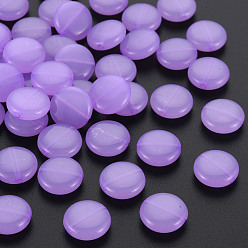 Dunkle Orchidee Nachahmung Gelee Acrylperlen, Flachrund, dunkle Orchidee, 12x5 mm, Bohrung: 1.4 mm, ca. 1110 Stk. / 500 g