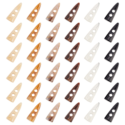 (52) Непрозрачная лаванда 36 шт 6 цвета резиновые пуговицы, бык рогом, 2-луночное, разноцветные, 48x17x12 мм, отверстие : 6 мм, 6 шт / цвет