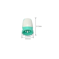 Turquoise Silicone & Plastic Finger Covers, for Sewing Tools, Turquoise, 31.5x20.6mm