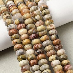 Сумасшедший Агат Природные сумасшедший агат бисер нитей, рондель, 10~10.5x6 мм, отверстие : 1 мм, около 61 шт / нитка, 14.88~15.04'' (37.8~38.2 см)