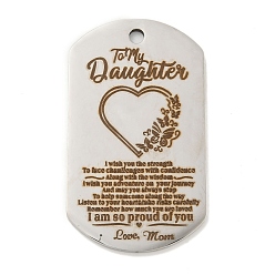 Нержавеющая Сталь Цвет Не тускнеющие 201 подвески из нержавеющей стали, подвески с хвалебными посланиями, овал со словами-подвесками, цвет нержавеющей стали, 49x28x2 мм, отверстие : 3 мм