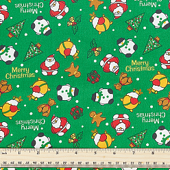 Зеленый Хлопчатобумажные ткани с рождественской тематикой, поделки товары для рукоделия, зелёные, 1600x0.2 мм