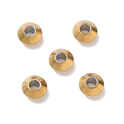 Настоящее золото 18K 304 из нержавеющей стали бусы, рондель, ионное покрытие (ip), реальный 18 k позолоченный, 6x3 мм, отверстие : 2 мм