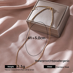 Golden 304 Stainless Steel Chain Necklaces for Women, Golden, 16.14 inch(41cm)