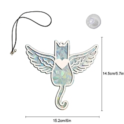 Cat Shape Из дерева с ловцами солнца из ПВХ, с черным ремешком и присоской, форма кошки, 146x152 мм