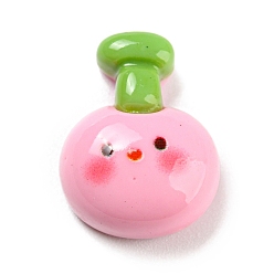 Pink Непрозрачная смола декодирует кабошоны, мини-мультяшные растения, вишня, розовые, 15x11.5x6 мм