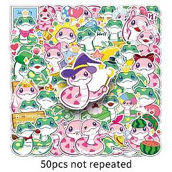 (52) Непрозрачная лаванда Наклейки пвх, водонепроницаемый самоклеящийся, для чемодана, скейтборде, холодильник, шлем, оболочка мобильного телефона, змея, разноцветные, 55~85 мм, 50 шт / комплект