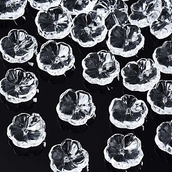 Прозрачный Прозрачные стеклянные бусины, цветок, прозрачные, 15x15x6 мм, отверстие : 1.2 мм