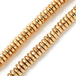 Светло-Золотое Покрытие Гальванические нити из синтетических немагнитных гематитовых бусин, граненые, диск, Heishi бусы, свет позолоченные, 5.5x2 мм, отверстие : 1 мм, около 193 шт / нитка, 15.35'' (39 см)