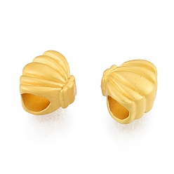 Mattgoldene Farbe Metall Großlochperlen, Großloch perlen, matte Stil, Schale, mattgoldene Farbe, 9.5x10x7.5 mm, Bohrung: 4.5 mm