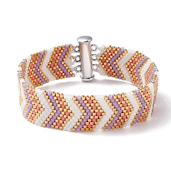 Schokolade Armband aus Samenpfeilperlen mit Messing-Magnetverschlüssen, Schokolade, 6-3/4 Zoll (17 cm)