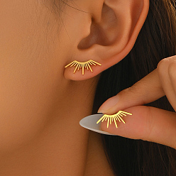 Золотой Серьги-гвоздики из нержавеющей стали в форме солнечных лучей для женщин., золотые, 20 мм