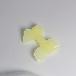 Шампанско-Желтый Акриловые бусины, имитация желе, бантом, шампанское желтый, 24x33x7 мм, отверстие : 3 мм, о 500 г / мешок