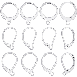 Серебро 60 шт. 3 стили 304 выводы для сережек с рычагом из нержавеющей стали, с петлей, серебряные, 14.5~16.5x10~12.5x1.5~2 мм, штифты : 0.8~1 мм, 20 шт / стиль