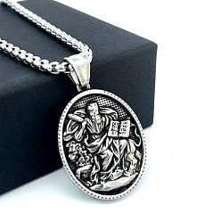 Нержавеющая Сталь Цвет Кулон в стиле хип-хоп с греческой мифологией для мужчин, памятное украшение.