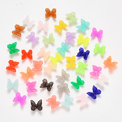 Mixed Color 3D Resin Decoden Cabochons, Imitation Jelly, Butterfly, Mixed Color, 7.5x8x3.5mm