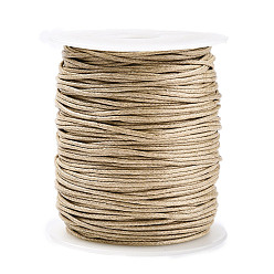 BurlyWood Waxed Cotton Thread Cords, BurlyWood, 1.5mm, about 100yards/roll(300 feet/roll)