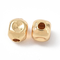 Real 18K Gold Plated Brass Beads, Cube, Real 18K Gold Plated, 5x6x5mm, Hole: 1.6mm