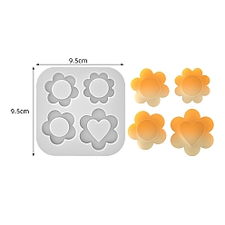 Flower DIY Silicone Quicksand Mold, Resin Casting Molds, Flower, 95x95x11mm