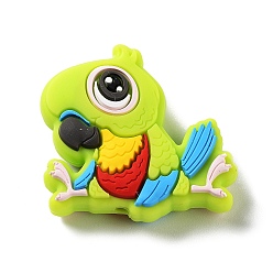 Зелено-Желтый Силиконовые фокальные бусины для пищевых продуктов для птиц, изготовление ожерелий diy, зеленый желтый, 30x30.5x9 мм, отверстие : 2 мм