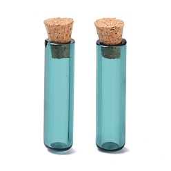 Темный Голубой Пробка стеклянная пробка бутылки орнамент, стеклянные пустые бутылки желаний, флаконы своими руками для подвесных украшений, темные голубые, 0.8x3.5 см