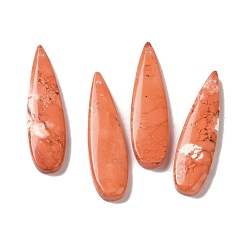 Темно-Оранжевый Подвески из натуральной бирюзы, слезинки, темно-оранжевый, 41x11x4 мм, отверстие : 1 мм