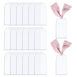 Прозрачный 20шт. пустые акриловые знаки, с полиэфирной лентой, для свадьбы, прозрачные, 205x45x0.2 мм