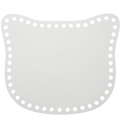 Clear Transparent Acrylic Basket Bottom, Cat Shape Blank Crochet Basket Base, for DIY Basket Weaving Supplies Craft Making, Clear, 163x180x2mm, Hole: 6mm, 2pcs/set