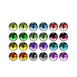 Flat Round Glass Doll Craft Eyes Cabochons, for Doll Making, Flat Round, 16mm, 100pcs/bag