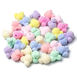 (52) Непрозрачная лаванда Flocky акриловыми шариками, колокол, разноцветные, 19x19.5x16 мм, отверстие : 2.5 мм