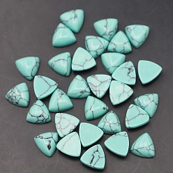 Треугольник Синтетических бирюзовый кабошон, окрашенные, треугольные, 10x10x5 мм