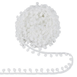 Белый Полиэстеровый помпон с кисточками и кружевной лентой, аксессуары для одежды, белые, 3/4 дюйм (19~20 мм)