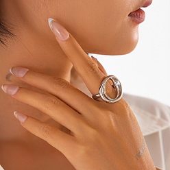 Oval Кольца перста сплава, платина, овальные, 18 мм