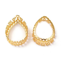 Golden Brass Sew on Prong Settings, Filigree Open Back Claw Settings for Pointed Back Rhinestone, Teardrop, Golden, Tray: 10x14mm, 15x11.5x6mm, Hole: 0.8mm