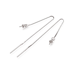 Платина Фурнитура для сережек-гвоздиков из стерлингового серебра с родиевым покрытием, устойчивым к потускнению, ушные резьбы, платина, 925 мм, Кулон : 85 мм, контактный: 5.5x3 mm.