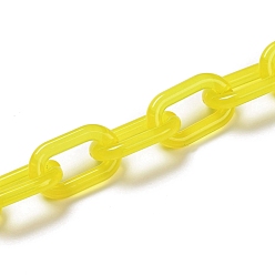 Gelb Handgemachte nachgemachte Gelee Acryl Kabelketten, für Schmuck machen, ungeschweißte, ellipsenförmige, Gelb, Link: 27x16.5x4 mm, 39.37 Zoll (1 m)/Strang