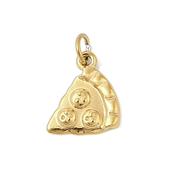 Pizza 304 подвески из нержавеющей стали, реальный 18 k позолоченный, с целью перехода в кольце, пицца, 13.5x12x2 мм, отверстие : 3.5 мм