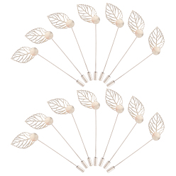 Нержавеющая Сталь Цвет 60 шт. булавки для галстука из нержавеющей стали в форме листа для женщин, цвет нержавеющей стали, 84 мм