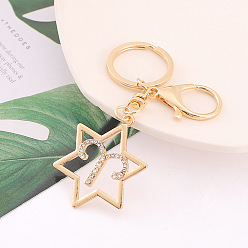 Aries Constellation Theme Alloy with Rhinestone Keychain for Women, Star, Aries, 11cm
