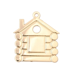 Light Gold Латунные подвески, прелести дома, золотой свет, 16.5x15x0.3 мм, отверстие : 1 мм