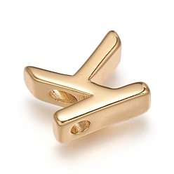 Letter K Brass Charms, Long-Lasting Plated, Real 18K Gold Plated, Letter.K, K: 9x8x3mm, Hole: 1.6mm