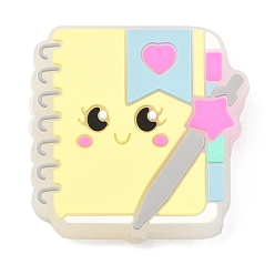 Book Силиконовые фокусные шарики, желтые, книга, 29x29.5x8 мм, отверстие : 3 мм