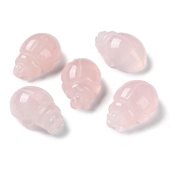 Розовый Кварц Резные лечебные статуэтки из натурального розового кварца, Украшения из камня с энергией Рейки, коровка, 25~25.5x17~17.5x11~12 мм