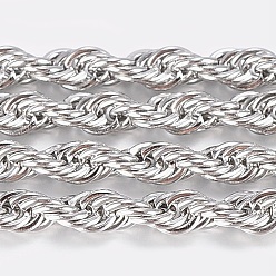 Нержавеющая Сталь Цвет Устойчивые к потускнению 304 тросовые цепи из нержавеющей стали, с катушкой, несварные, цвет нержавеющей стали, 3x3 мм, около 32.8 футов (10 м) / рулон
